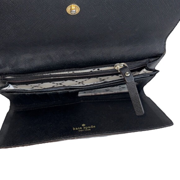 Kate Spade Leather Black Large Wallet $165 - Picture 8 of 9